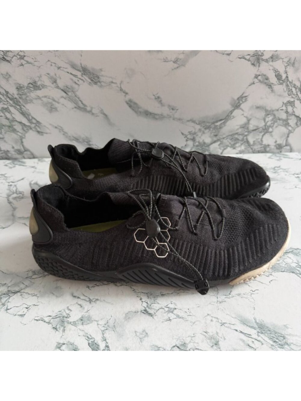 VivoBarefoot Men 43 US 10 Motus Flex Shoe Barefoot Wide Toe Black Mesh Training